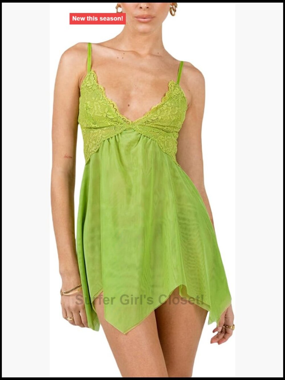 Fairy Lace Trim Mini Slip Dress Sleeveless Spaghetti Strap Costume